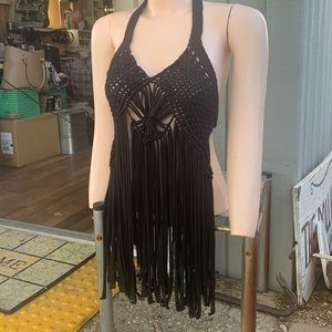 So Sexy Black crochet Halter Top